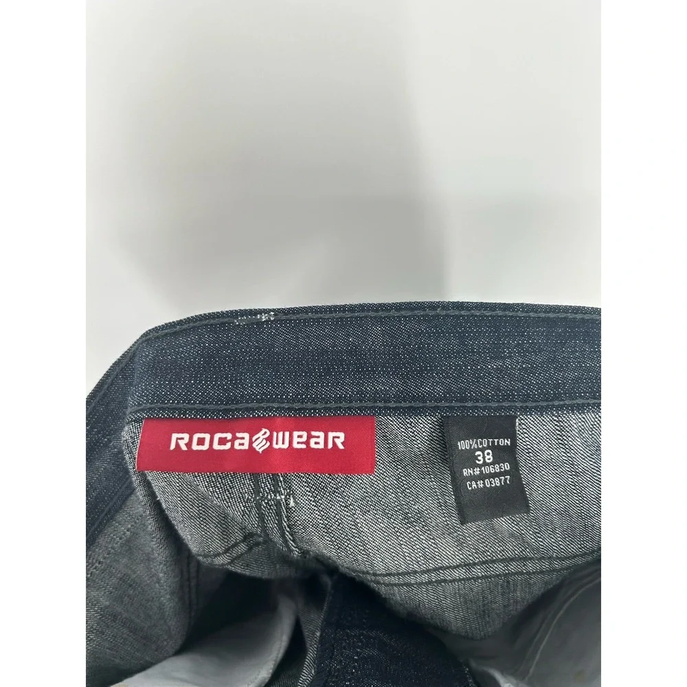 Rocawear‎ Baggy Embroidered Dark Jeans Y2K Vintage Skater 00s 2000s Size 38x34
